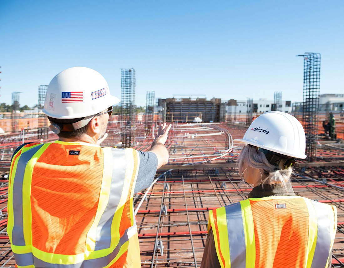 Construction workers in high visibility clothing (illustrative image)