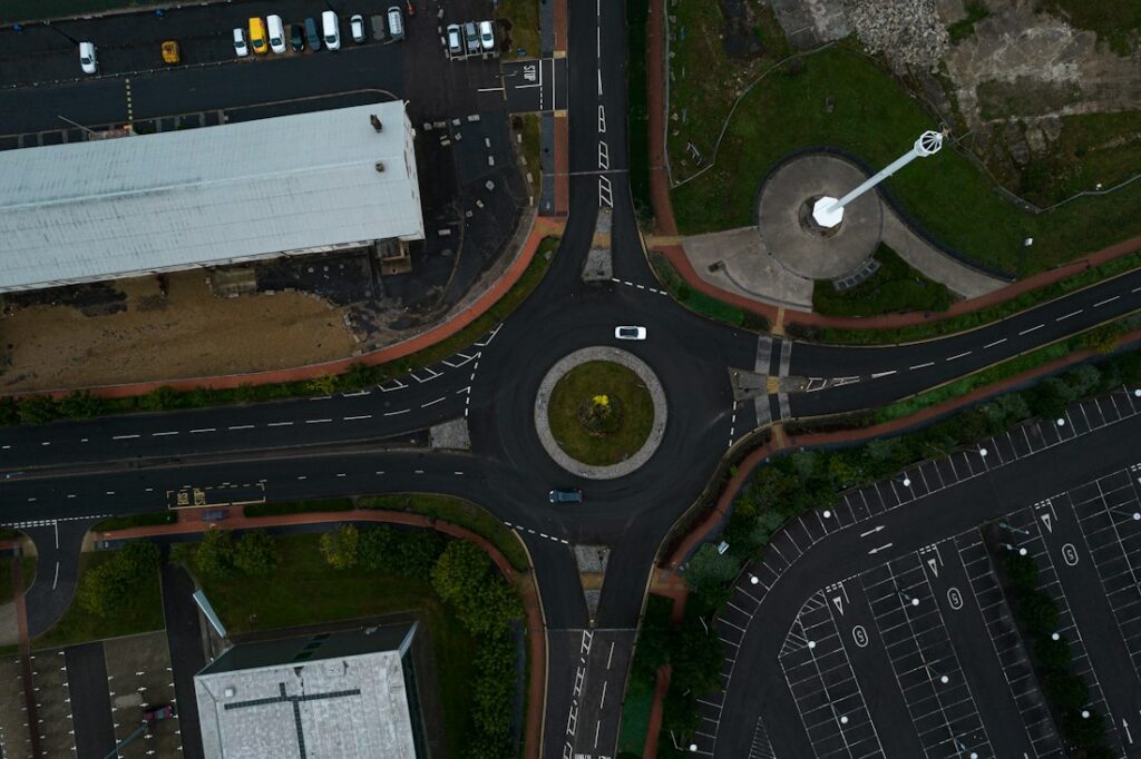 Roundabout and road transport infrastructure (illustrative image)